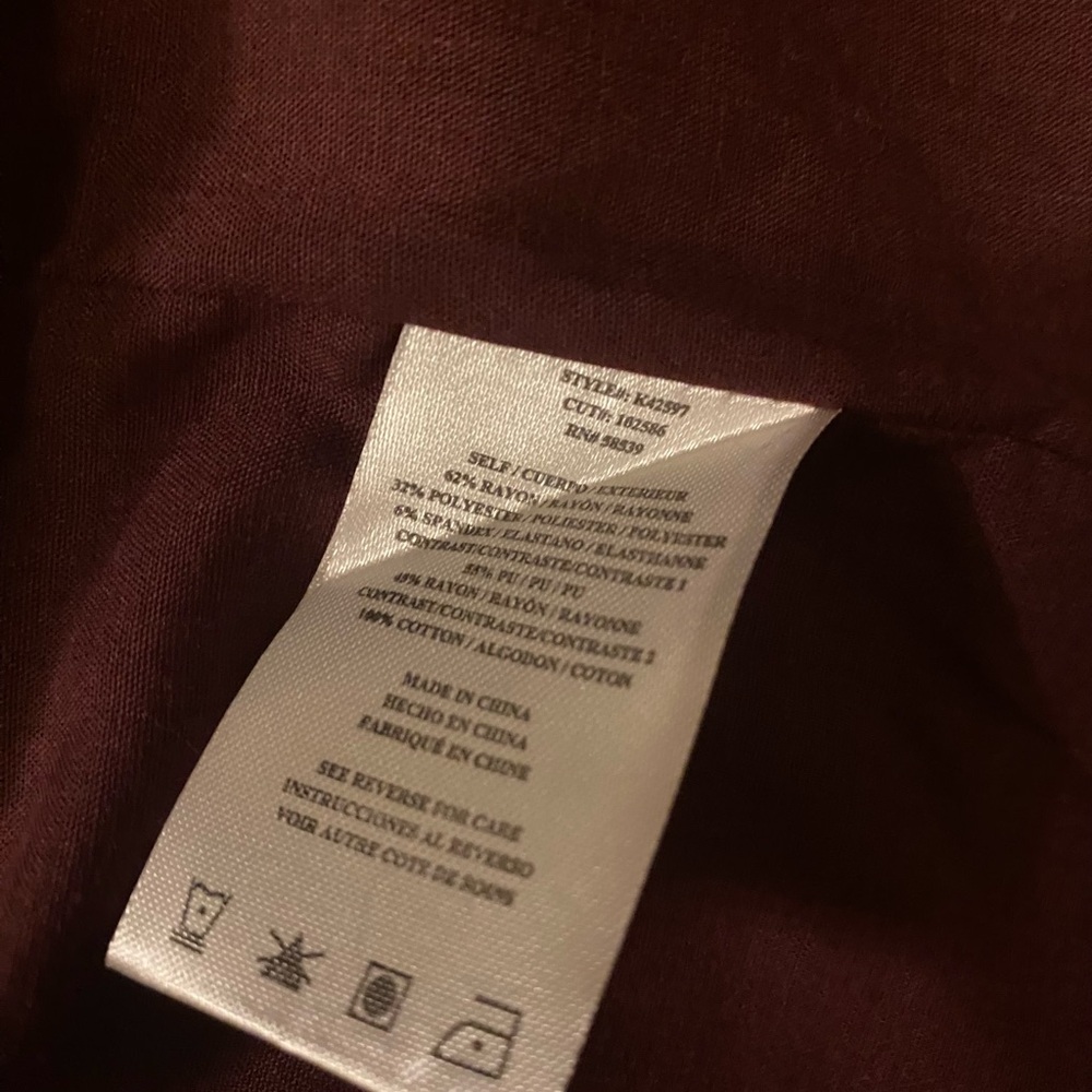 Kut from the Kloth Womens Draped Faux-Suede & Leatherette Jacket Burgundy - Picture 7 of 8